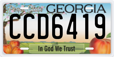GA license plate CCD6419