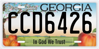 GA license plate CCD6426