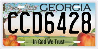 GA license plate CCD6428