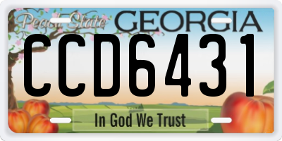GA license plate CCD6431