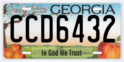 GA license plate CCD6432