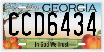 GA license plate CCD6434
