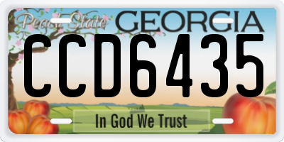 GA license plate CCD6435