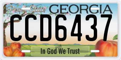 GA license plate CCD6437