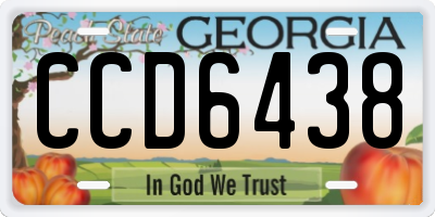 GA license plate CCD6438