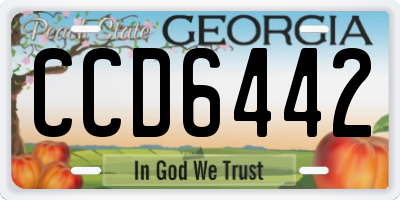 GA license plate CCD6442
