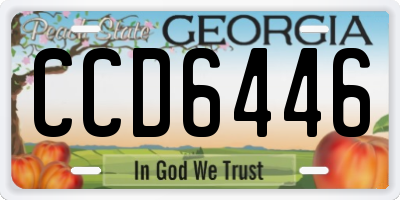 GA license plate CCD6446
