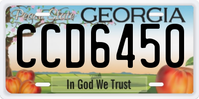 GA license plate CCD6450