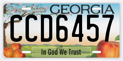 GA license plate CCD6457