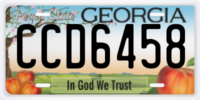 GA license plate CCD6458