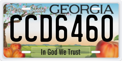 GA license plate CCD6460