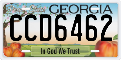 GA license plate CCD6462