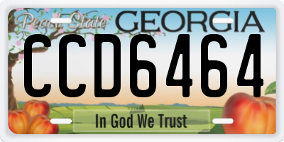 GA license plate CCD6464