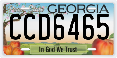 GA license plate CCD6465