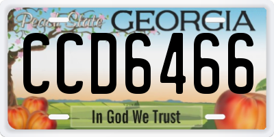 GA license plate CCD6466