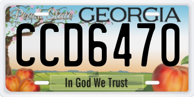 GA license plate CCD6470