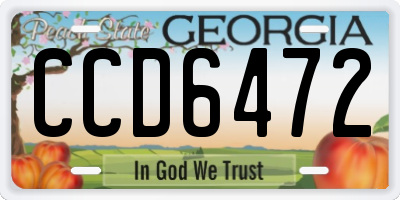 GA license plate CCD6472