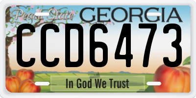 GA license plate CCD6473