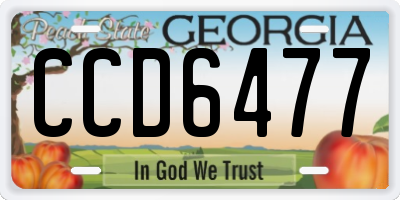 GA license plate CCD6477