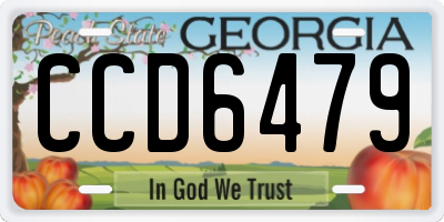 GA license plate CCD6479