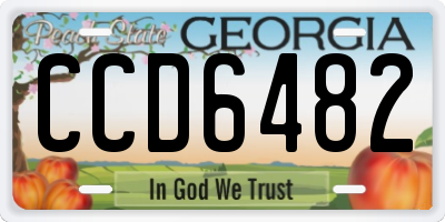 GA license plate CCD6482