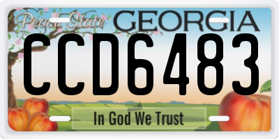 GA license plate CCD6483