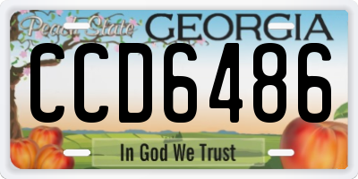 GA license plate CCD6486