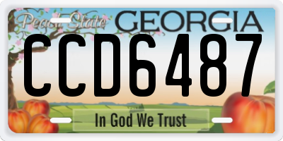 GA license plate CCD6487