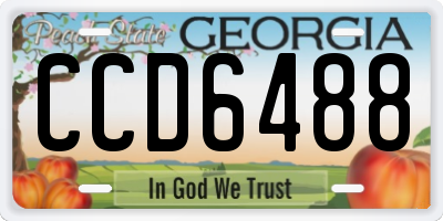 GA license plate CCD6488