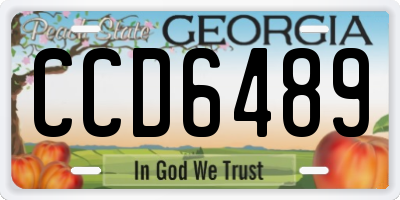 GA license plate CCD6489