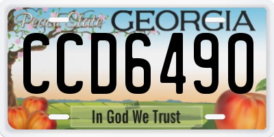 GA license plate CCD6490