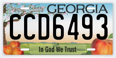 GA license plate CCD6493