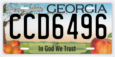 GA license plate CCD6496