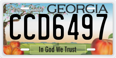 GA license plate CCD6497