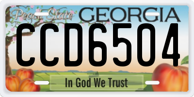 GA license plate CCD6504
