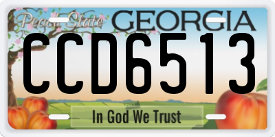 GA license plate CCD6513