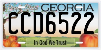 GA license plate CCD6522