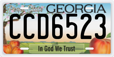 GA license plate CCD6523