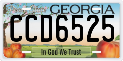 GA license plate CCD6525