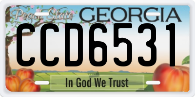 GA license plate CCD6531