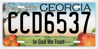 GA license plate CCD6537