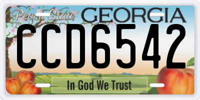 GA license plate CCD6542