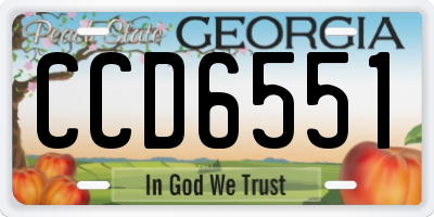 GA license plate CCD6551