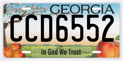 GA license plate CCD6552