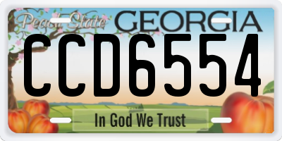 GA license plate CCD6554