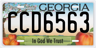GA license plate CCD6563