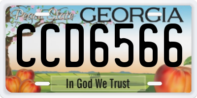 GA license plate CCD6566