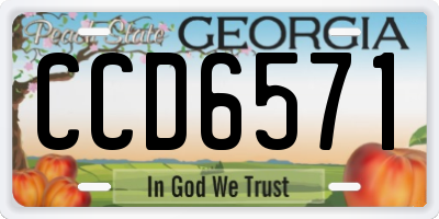 GA license plate CCD6571