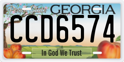 GA license plate CCD6574