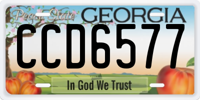 GA license plate CCD6577